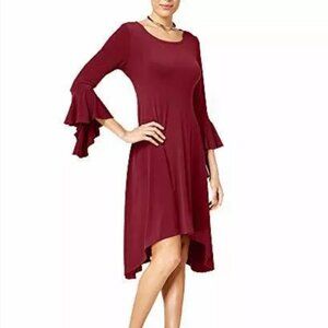 Alfani Bell Sleeve High Low Dress NWT Size 12 Red